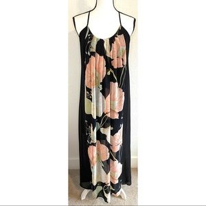 Foreign Exchange black & floral maxi dress size small S perfect condition
